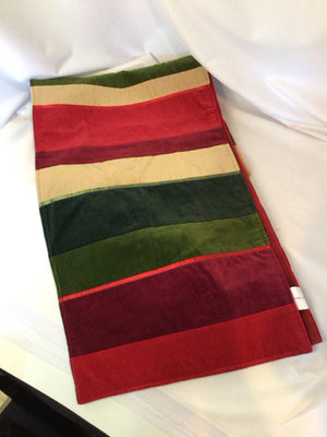 Table Runner Multi-Color Velvet Striped Holiday Item