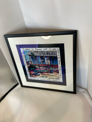 Signed Multi-Color Flag Framed Art