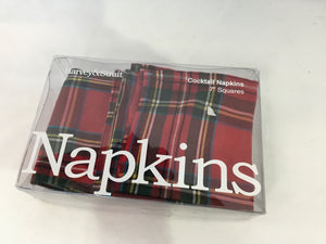 Set of 8 Red/Multi Cotton Napkins