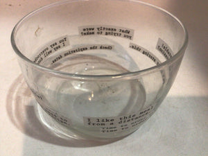 Clear Glass Words Bowl