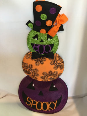 Halloween Orange/Black Polyester Pumpkin Snowman Holiday Item