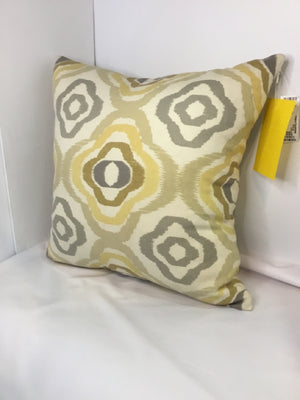 Throw Gold/Gray Cotton Ikat Pillow