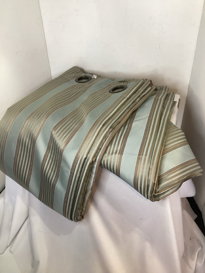 World Market 2 Panels Brown/Gray Polyester Stripe Draperies/Curtains