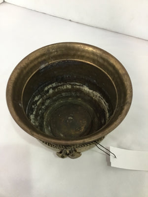 Vintage Brass Hammered Planter