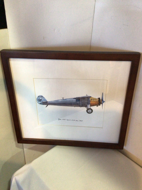 Pottery Barn Kids White/Gray Airplane Framed Art