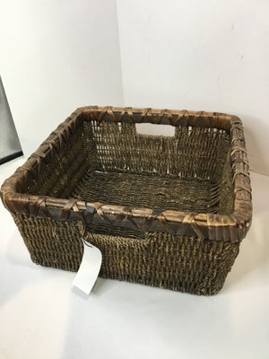 Square Brown Seagrass Basket