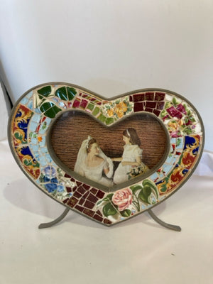 Multi-Color Mosaic Heart Frame