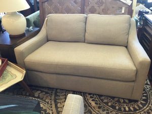 Bassett Modern Tweed Single Cushion Tan Love Seat