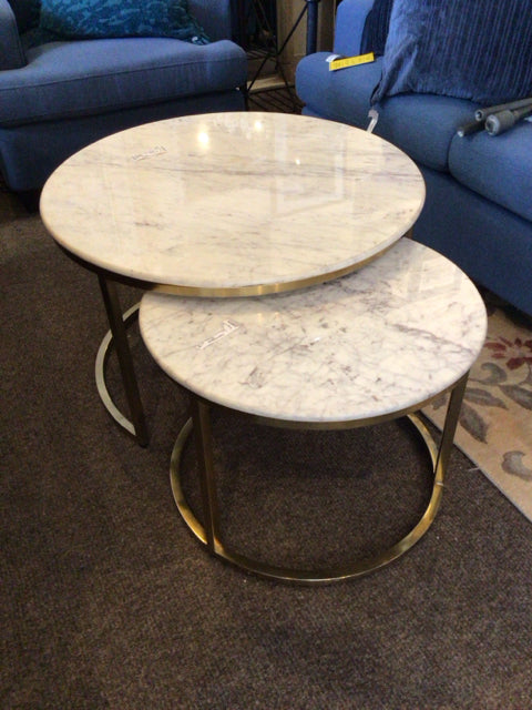 Pair Nesting Coffee White Table