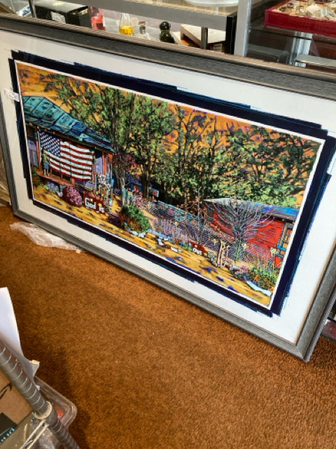 Multi-Color Flag Framed Art