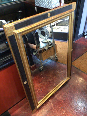Oversized Black/Gold Beveled Mirror