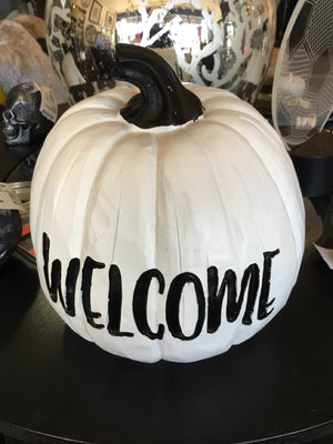 Halloween White Resin Pumpkin Holiday Item