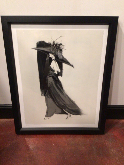 Black/White Lady Framed Art
