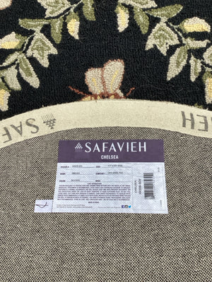 Safavieh Oval Wool Print Black/Green Rug