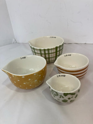 Chad Barrett Multi-Color Stoneware Set of 4 Measuring Cups