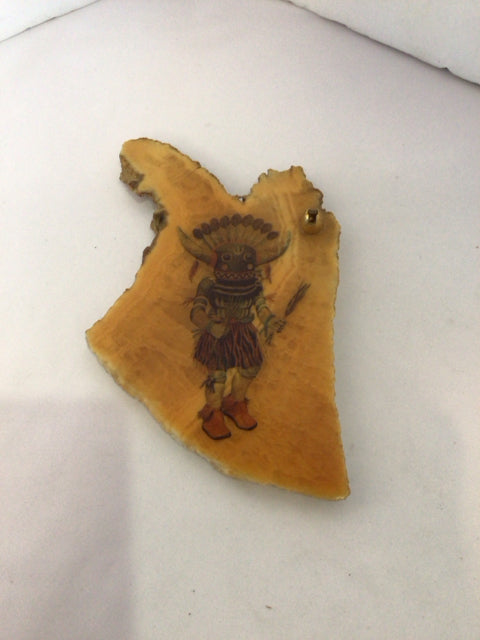 Native American Stone Kachina Tan Wall Decoration Art