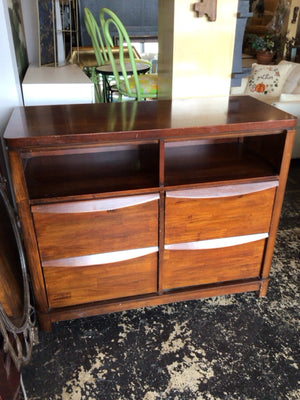Vintage Wood 4 Drawer Brown TV Stand