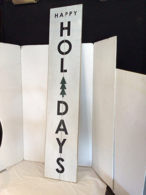 Christmas White/Black Wood Sign Holiday Item