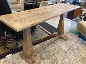 Rustic Pine Harvest Console Light Wood Table