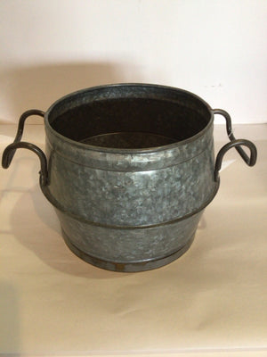 Pottery Barn Gray Galvanized Handles Bucket
