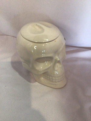 Cookie Jar White Ceramic Skull Halloween Holiday Item