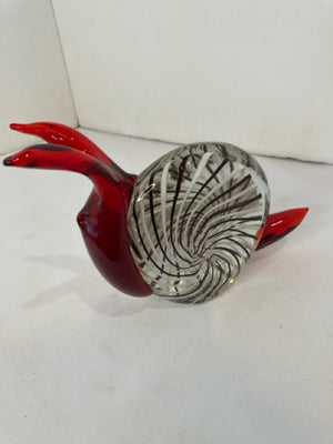 Red/Black Glass Snail Figurine