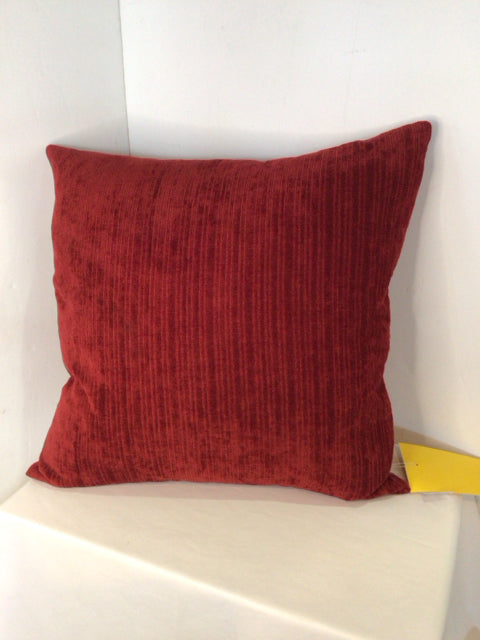 Red Corduroy Striped Down Filled Pillow