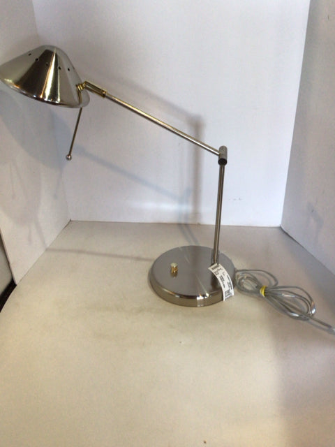 Adjustable Silver Metal Desk Lamp