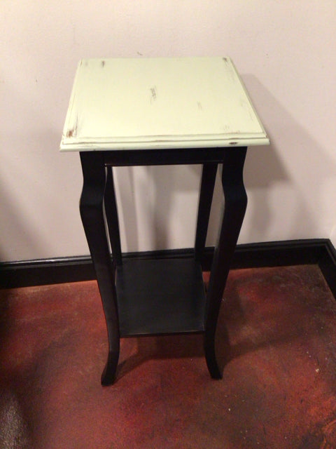 Side Wood Plant Stand Black/Green Table
