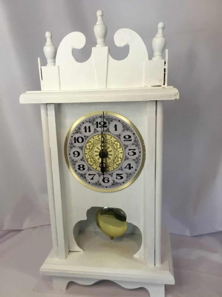 Shabby Chic White Wood Clock