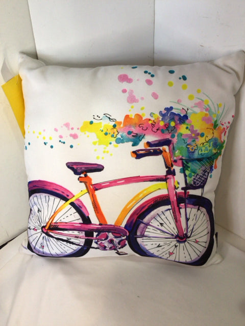 White/Multi Polyester Bicycle Pillow