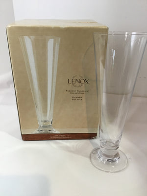 Lenox Set of 4 Clear Glass Pilsner Glasses