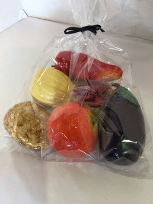 Set of 6 Multi-Color Resin Fruit Vegetables Faux Fruit