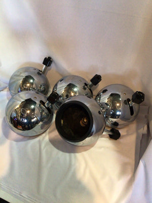 Mid-Century Chrome Ball Set of 5 Light Fixture