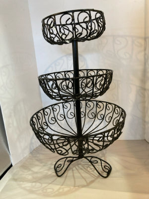 Tiered Black Metal Basket