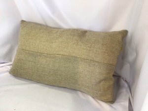 Lumbar Beige/Gold Polyester Down Pillow