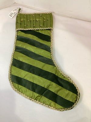 Stocking Green Satin Holiday Item