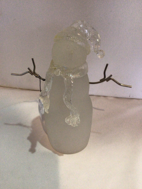 Vintage Frosted/White Frosted Glass Snowman Holiday Item