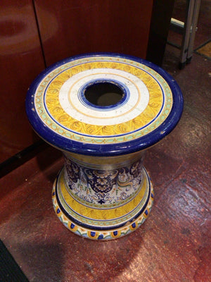 As Is Ceramic Yellow/Blue Table