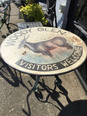 Rustic Metal White/Green Table