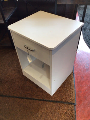 Drawer Wood White Nightstand