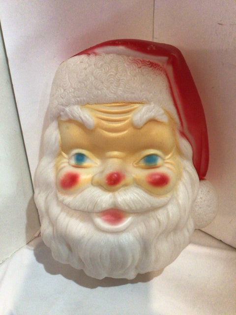 Vintage Christmas Red/white Plastic Blow Mold Santa Holiday Item