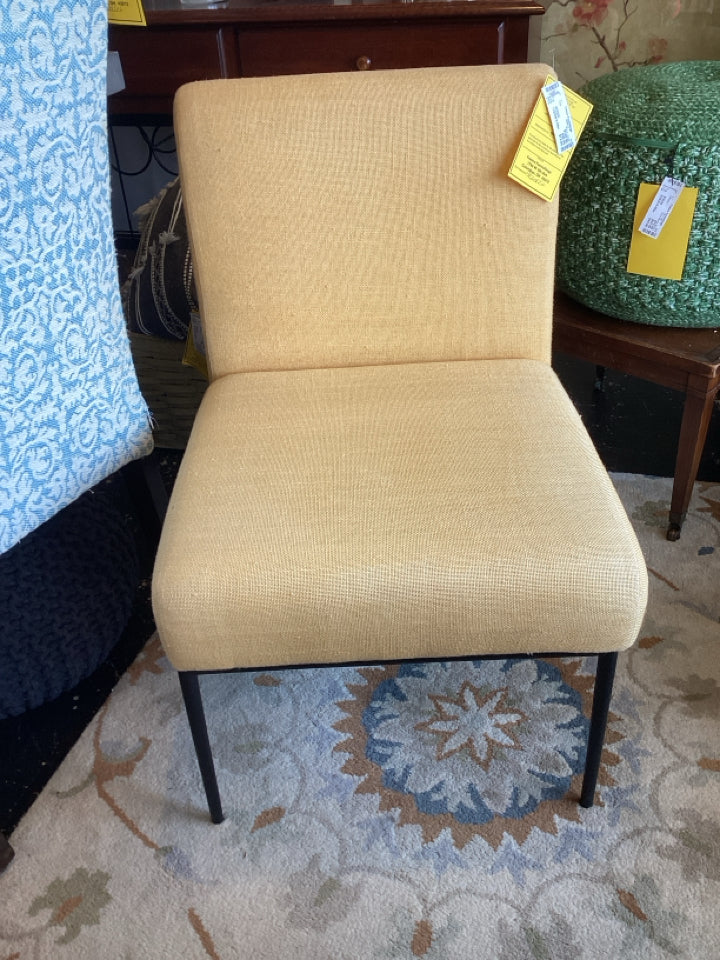 Arhaus Slipper Armless Gold Chair
