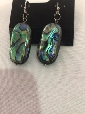 Blue/Green Dangle Abalone Earrings