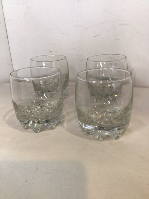 Set of 4 Clear Glass Glasses