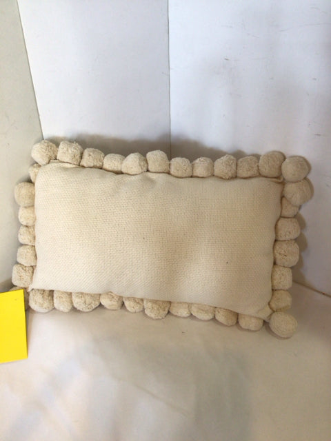 Cream Cotton PomPoms Pillow