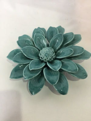 Blue Ceramic Flower Wall Pocket