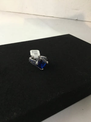 Sterling Silver Blue Rhinestone Ring