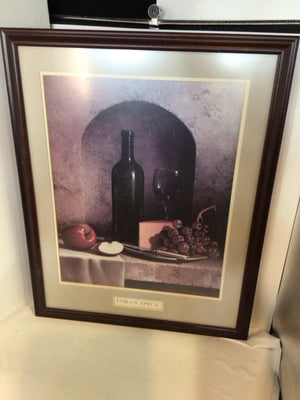 Signed Purple/Multi Wine Framed Art