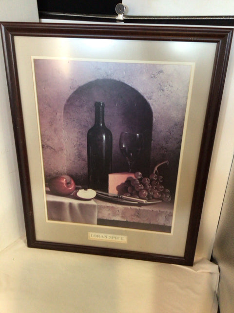 Signed Purple/Multi Wine Framed Art